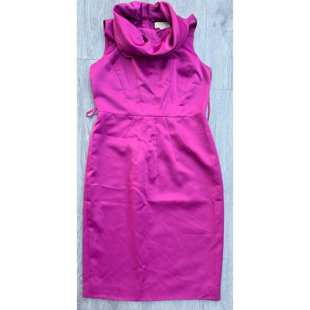 Michael Kors Fuchsia Cowl Neck Sheath Dress – Size 8